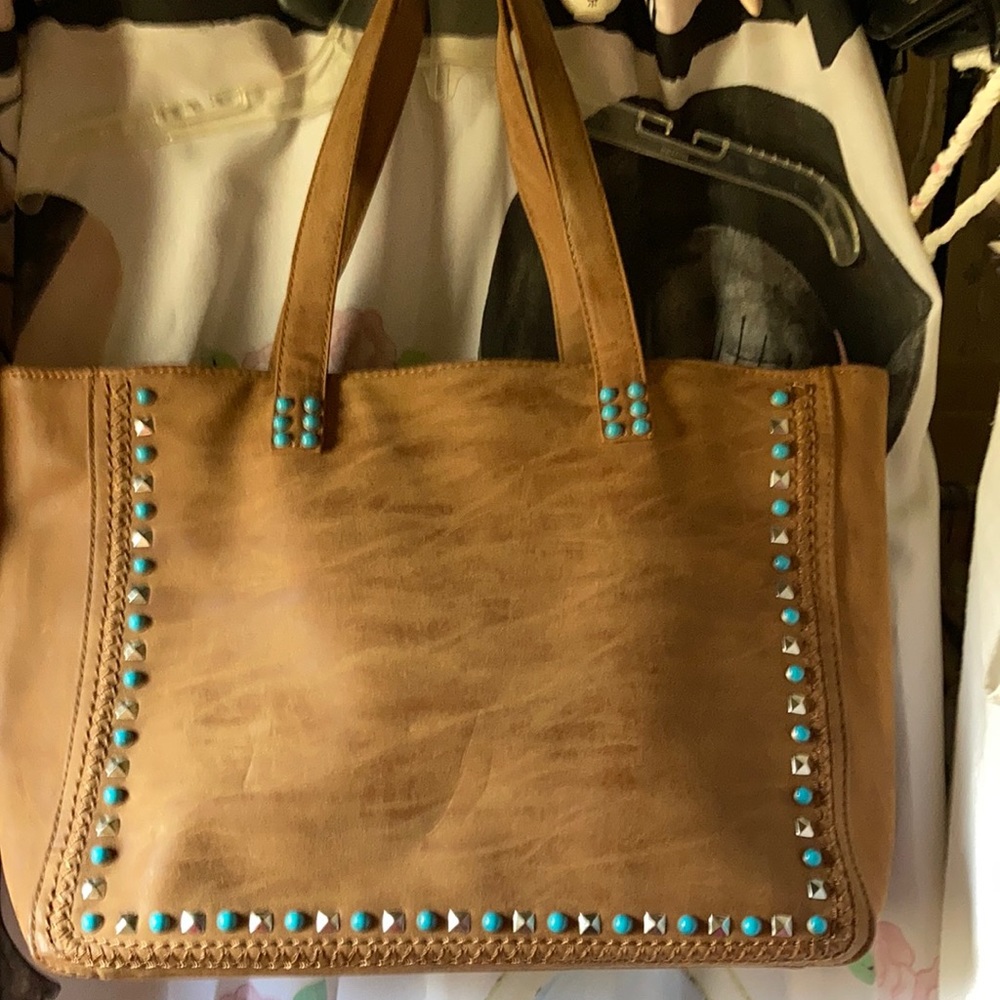 Faux suede tote bag